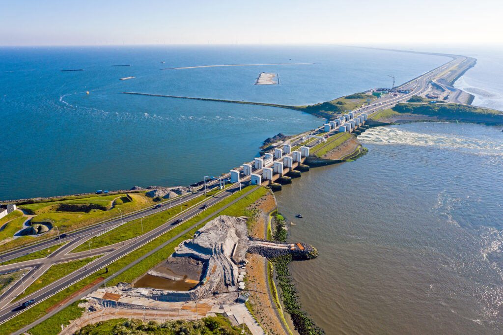 Afsluitdijk lock chain at Kornwerderzand, Flevoland, Netherlands