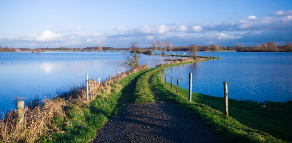 Hiking trail on Lake IJssel, the Netherlands